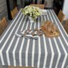 Mantel a rayas Charcoal y crudo 100% cotton