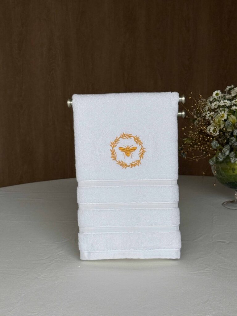 Toallas de Mano Bordado Abeja Dorado (Gift box)