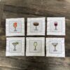 Posavasos bordados “copas” - Set de 6