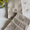Toalla de manos avena/ Sello beige