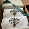 Toalla Firenze Blanco / Verde oliva