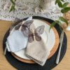 Servilleta Beige pespunte Blanco