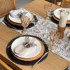 Servilleta Beige pespunte Blanco