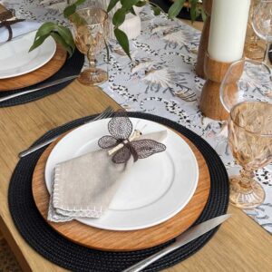 Servilleta Beige pespunte Blanco
