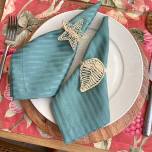 Servilleta Damask Stripes Aqua